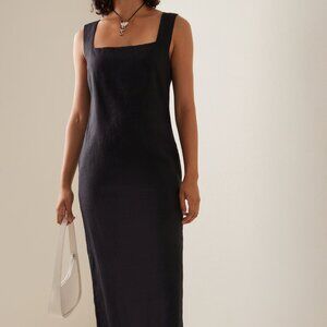 Posse Exclusive Alice Linen Maxi Dress in Black